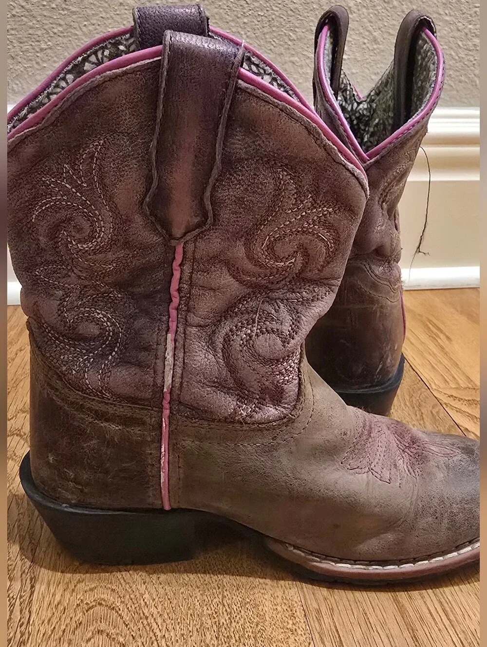 Dan Post Girls Majesty Cowboy Boot Square Toe Sz 11D